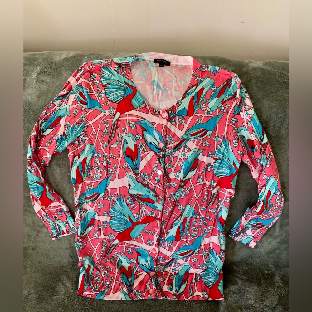 Talbots Bird Cardigan Sweater